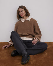Esme Studios Jutta merino knit jumper - dark camel