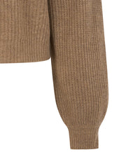 Esme Studios Jutta merino knit jumper - dark camel