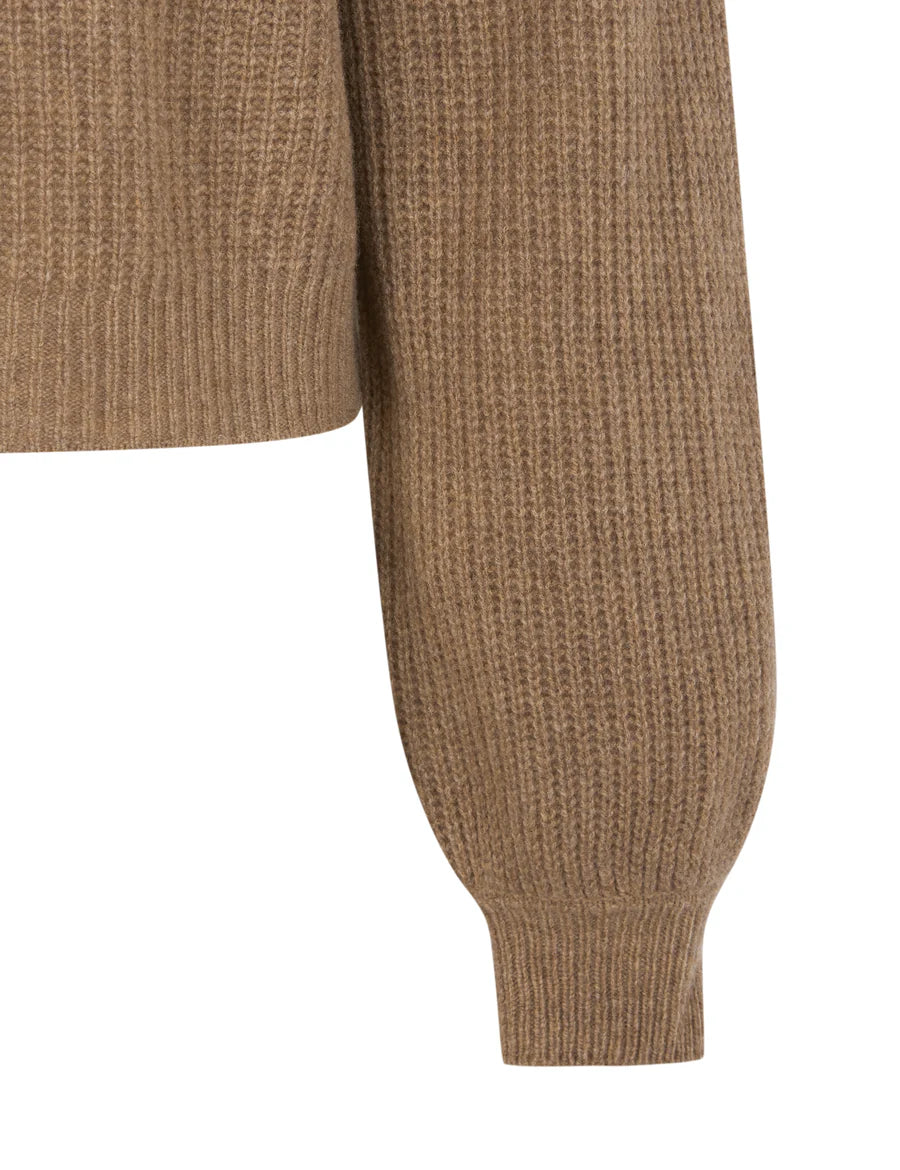 Esme Studios Jutta merino knit jumper - dark camel