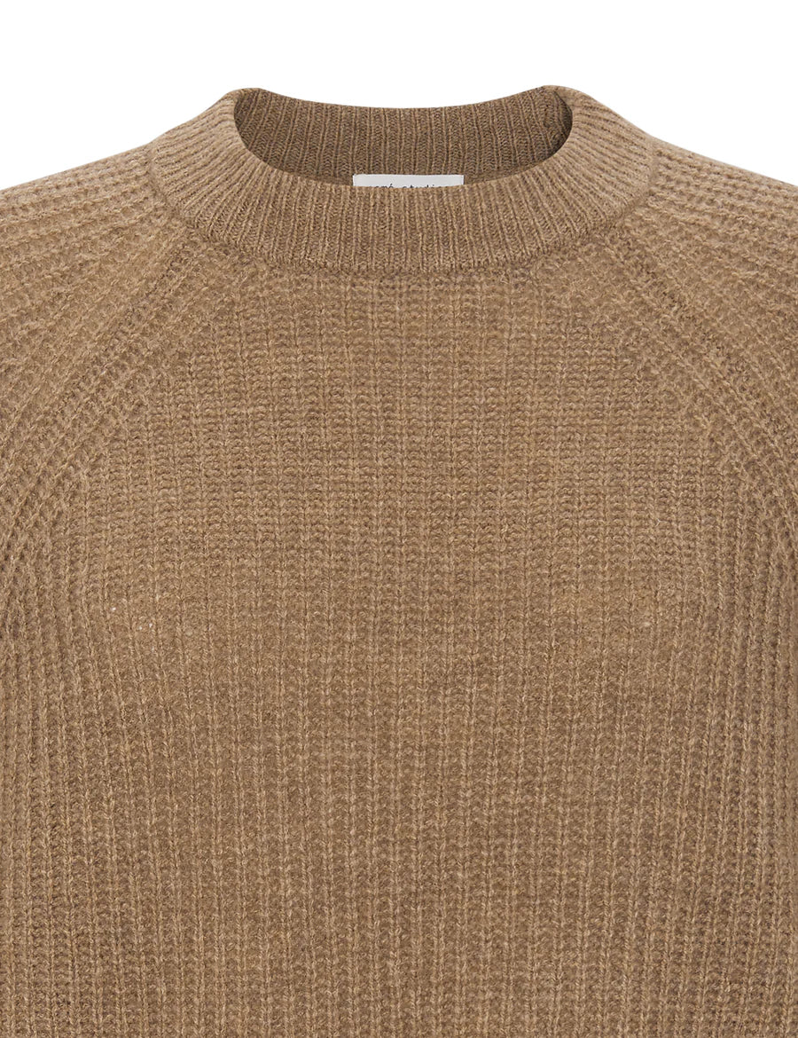 Esme Studios Jutta merino knit jumper - dark camel