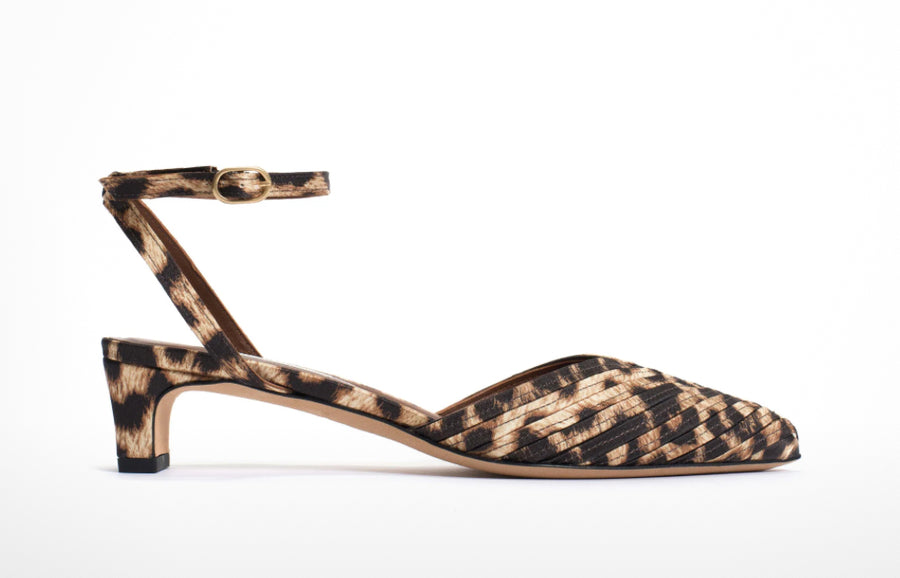 Anonymous Copenhagen Givia satin leopard  print shoe