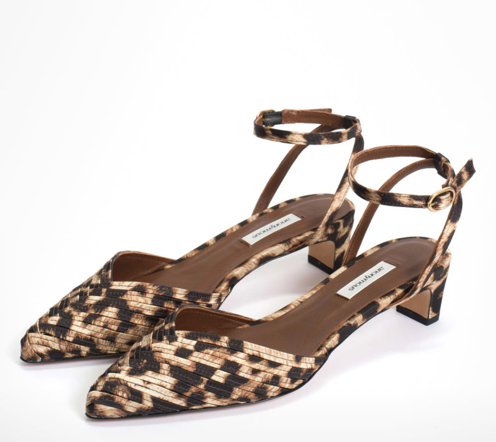 Anonymous Copenhagen Givia satin leopard  print shoe