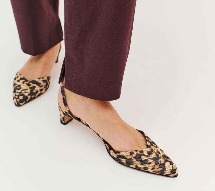 Anonymous Copenhagen Givia satin leopard  print shoe