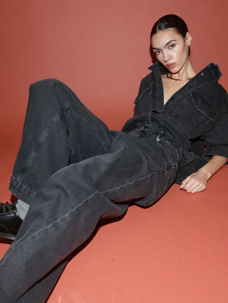 Heyanno Noble drapey trouser - black