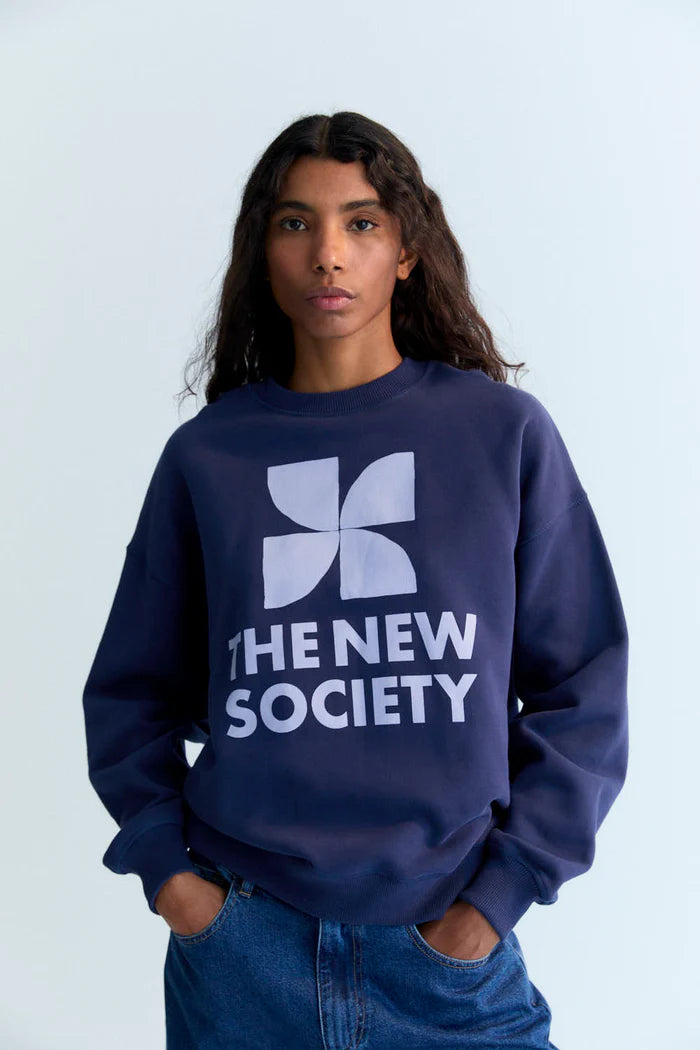 The New Society logo sweatshirt- navy