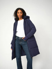 Mos mosh Ollie Terma long coat - maritime blue