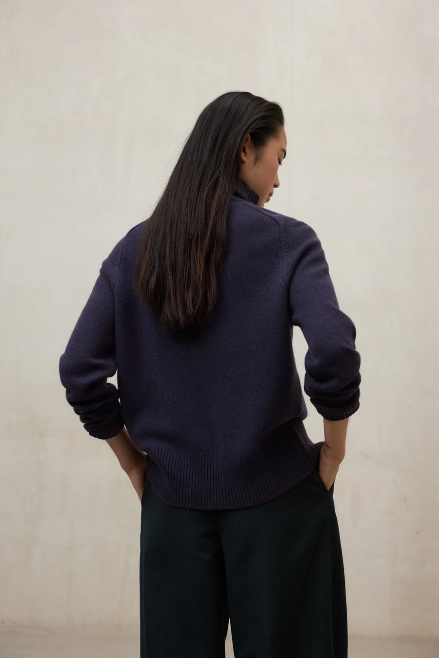 Ecoalf Caqui roll neck jumper - blueberry