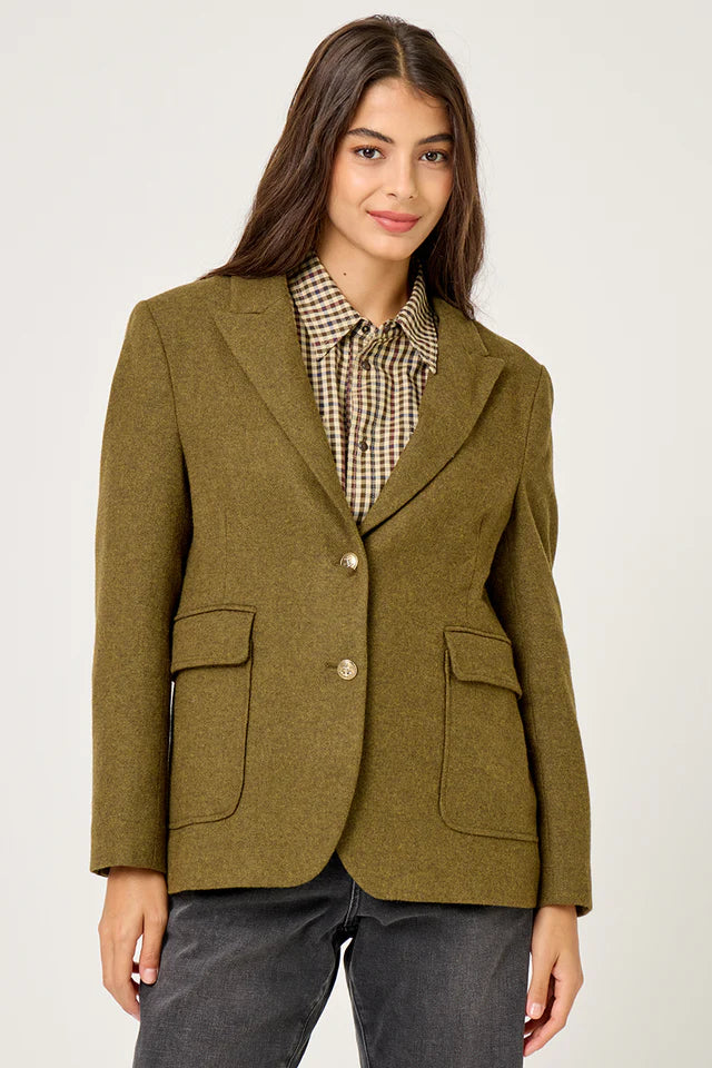 Five Jeans Vania wool blazer - forest