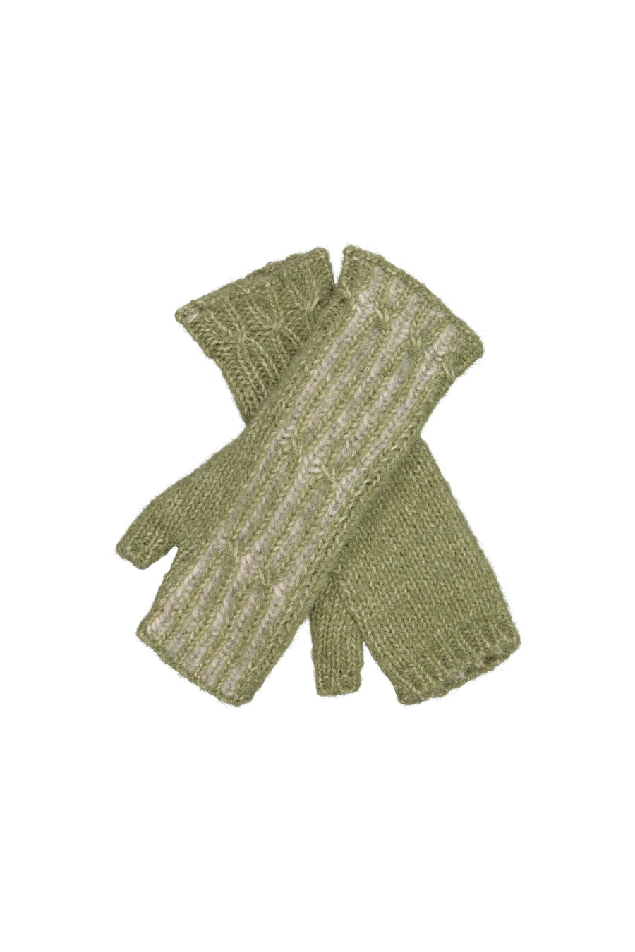 Les Racines IRINA mittens - green/grey