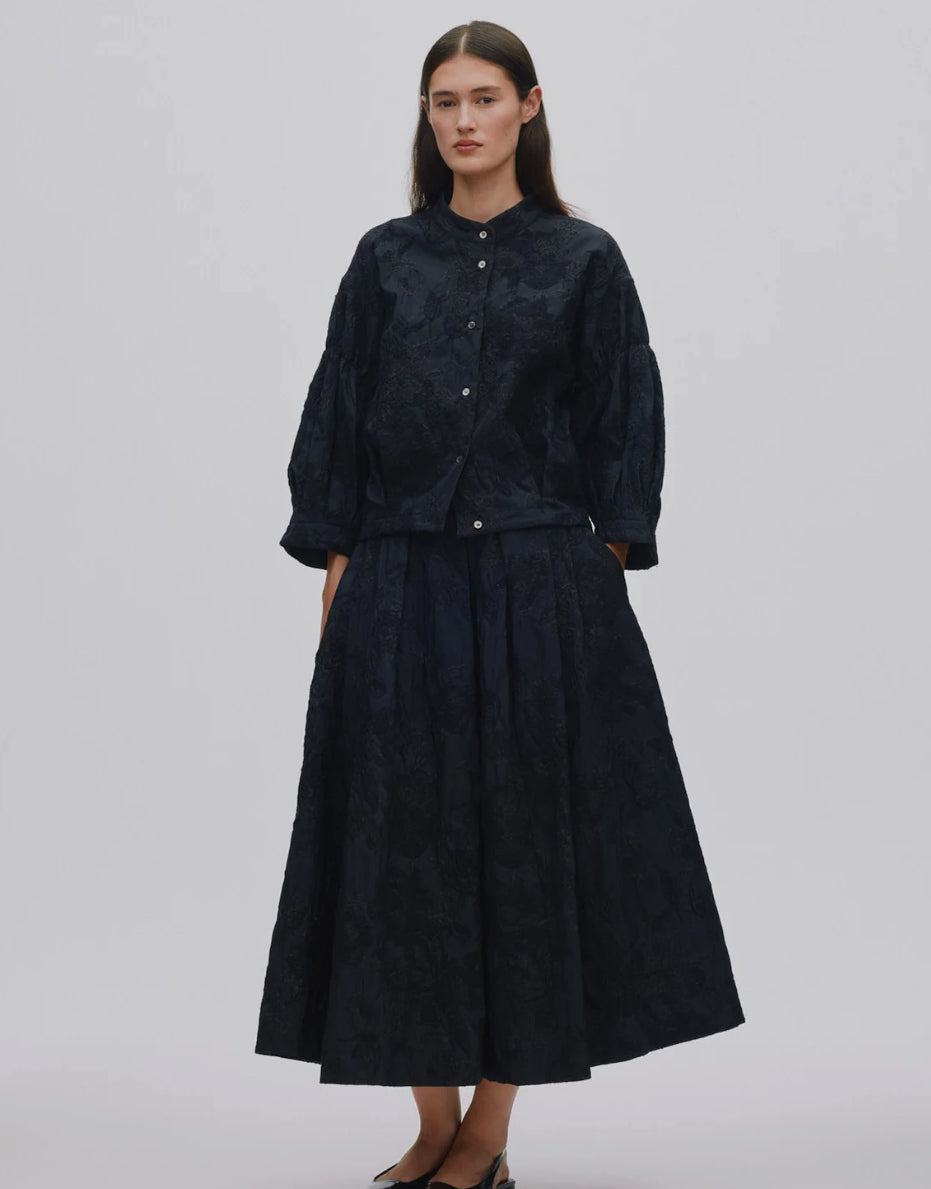 Rabens Saloner Jacquard shirt jacket - black