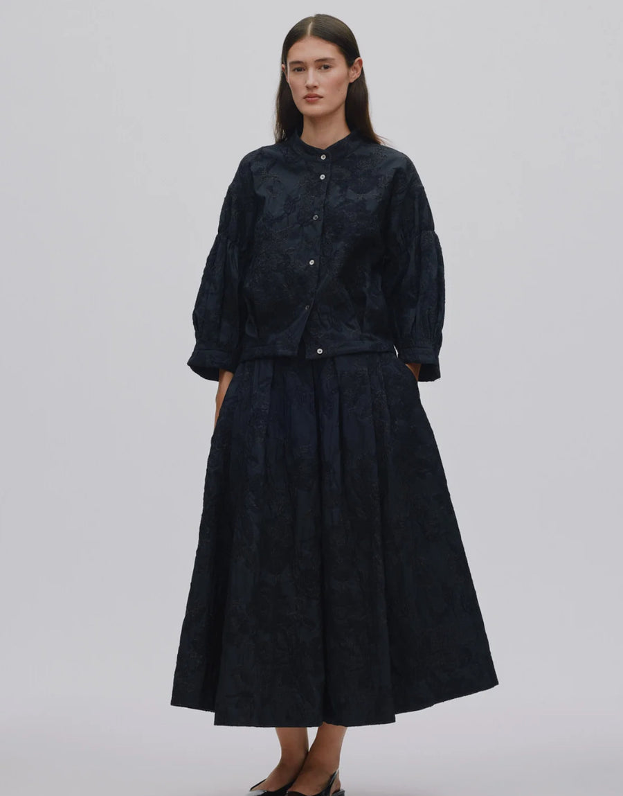 Rabens Saloner Jacquard shirt jacket - black