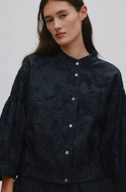 Rabens Saloner Jacquard shirt jacket - black