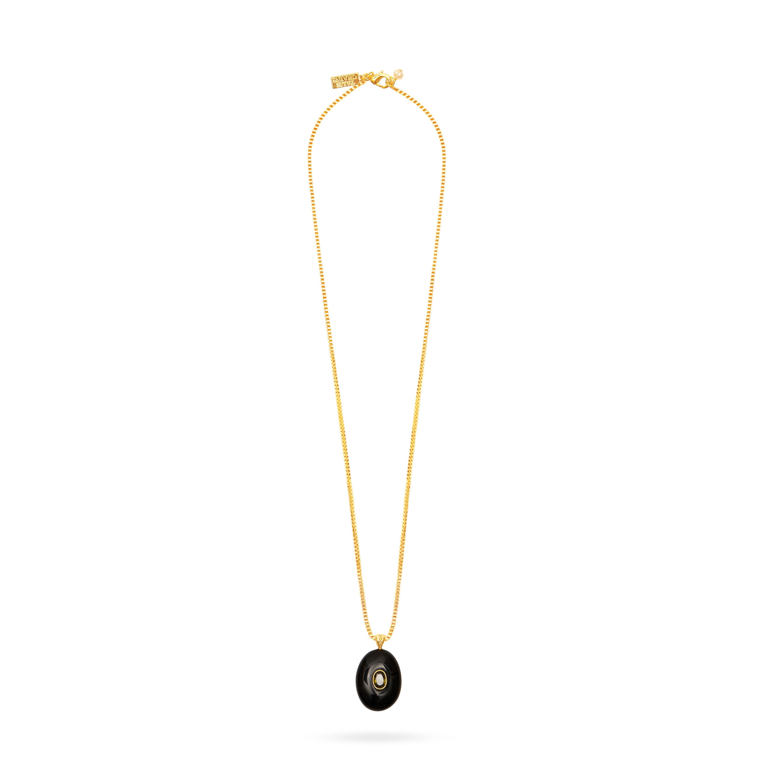 Talis Rock stone pendant necklace - black agate