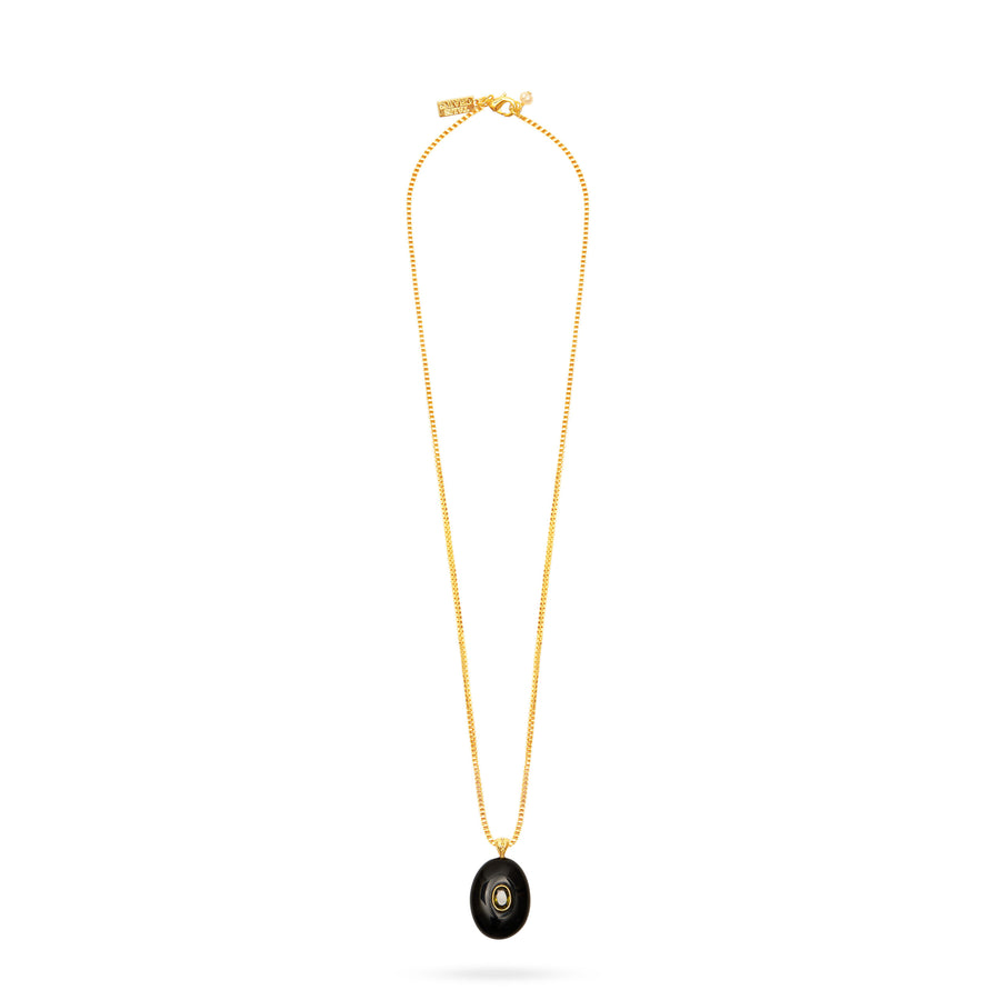 Talis Rock stone pendant necklace - black agate
