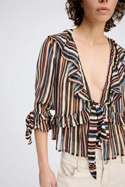 Munthe Ryley ruffle striped top