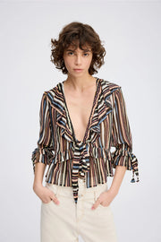 Munthe Ryley ruffle striped top