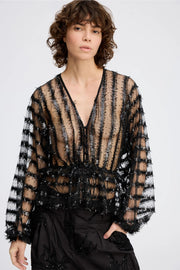 Munthe Remona embellished top - black