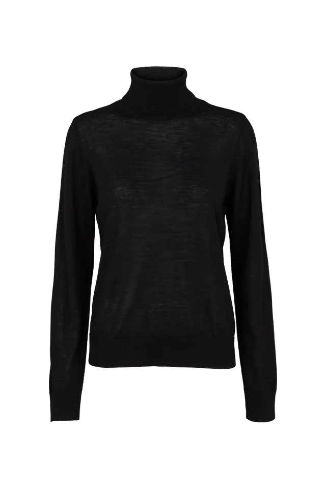 Basic Apparel Vera Roll neck jumper- black