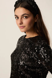 Des Petits Hauts Isabeau sequin top - black