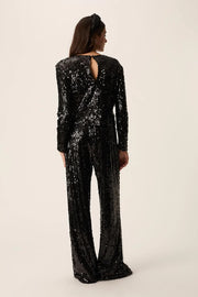 Des Petits Hauts Isabeau sequin top - black