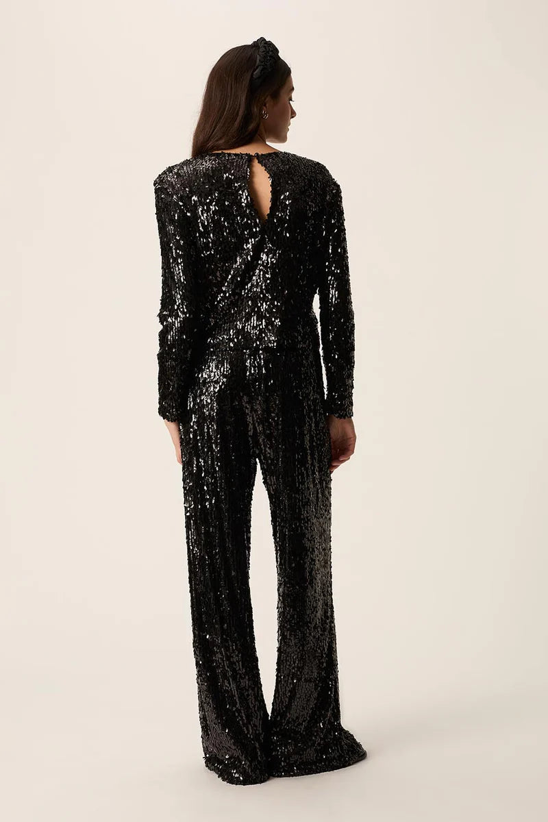 Des Petits Hauts Isabeau sequin top - black