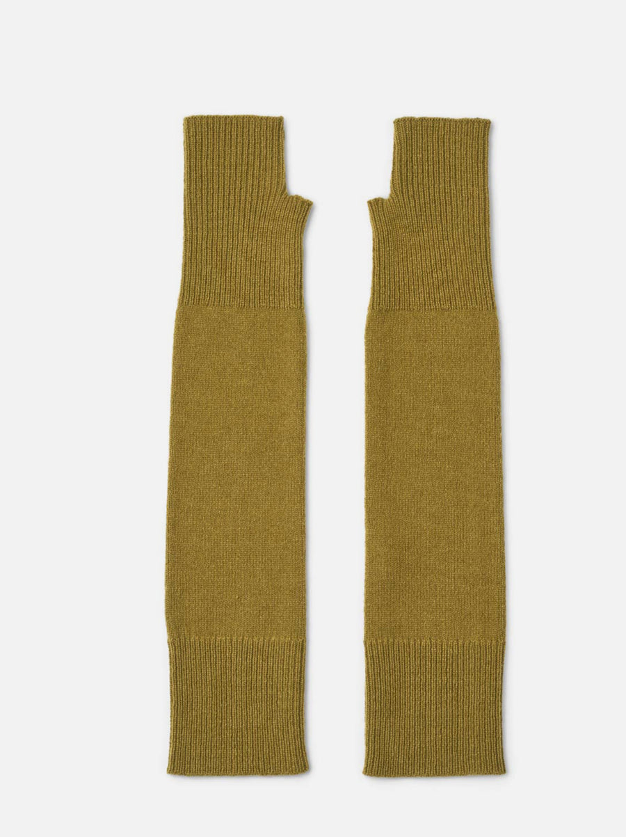 RABENS Saloner wool long mittens - fern green