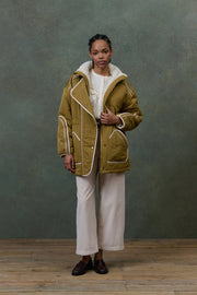 Louise Misha Tanya embroidered coat - olive