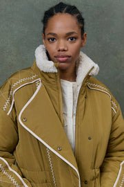 Louise Misha Tanya embroidered coat - olive