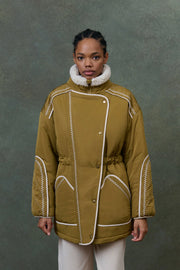 Louise Misha Tanya embroidered coat - olive