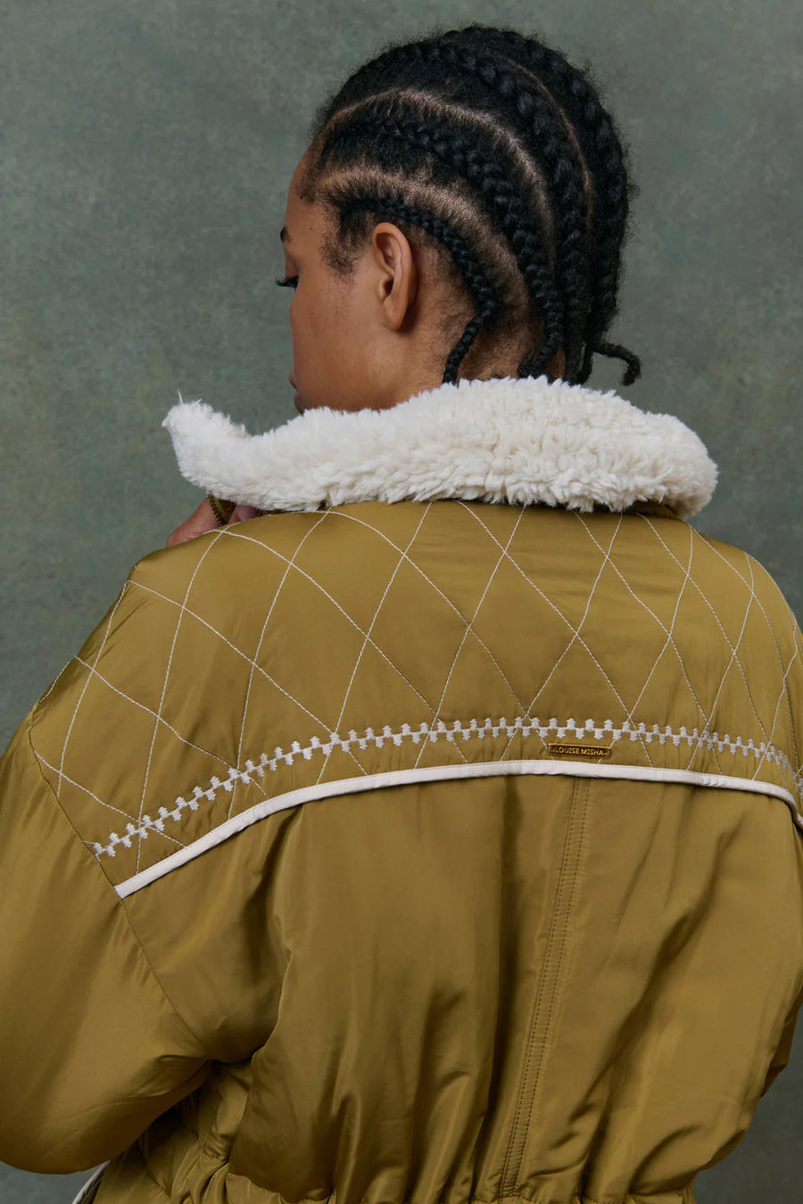 Louise Misha Tanya embroidered coat - olive
