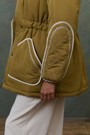 Louise Misha Tanya embroidered coat - olive