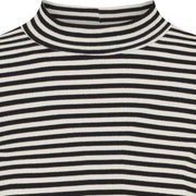 Esme Studio blossom stripe long sleeved turtleneck - Snow White & black