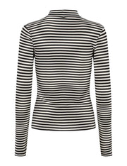 Esme Studio blossom stripe long sleeved turtleneck - Snow White & black