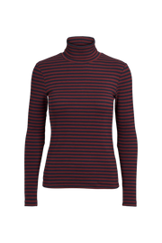 Basic Apparel Ludmilla striped roll neck top - Bordeaux / blue