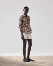 Hartford Corazon printed shirt - natural and brown