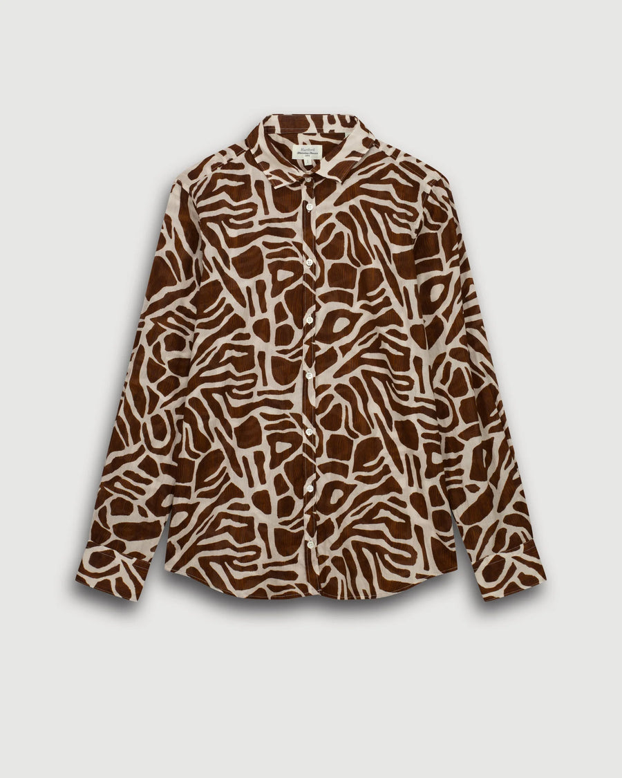 Hartford Corazon printed shirt - natural and brown