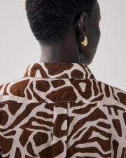 Hartford Corazon printed shirt - natural and brown