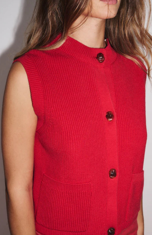 Stella Forest Kim button through gillet - red