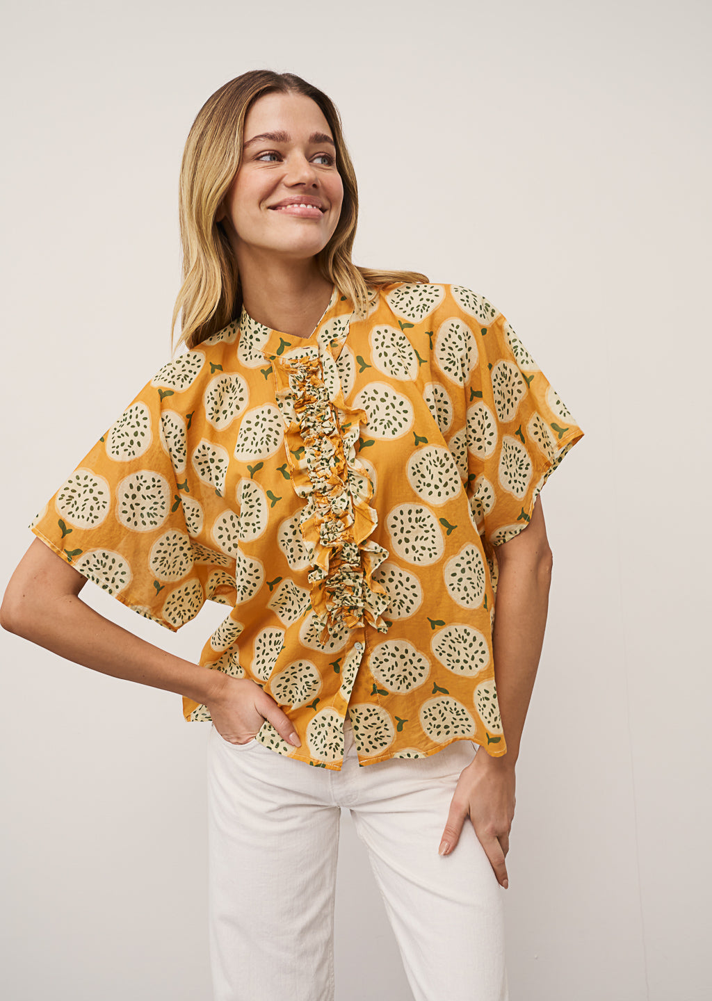 0039 Italy Daisy poplin blouse