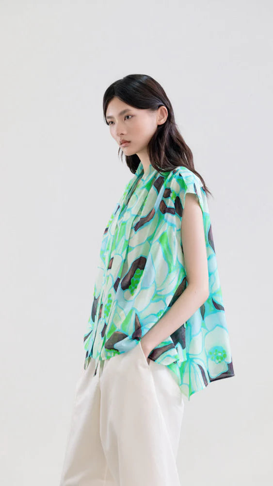 Psophia botanic soft print top