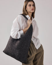 Hartford Amalya weave bag - chocolate