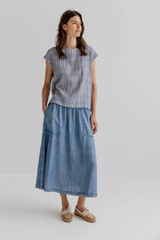 Project AJ117 Madden sleeveless top - indigo stripes