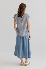 Project AJ117 Madden sleeveless top - indigo stripes