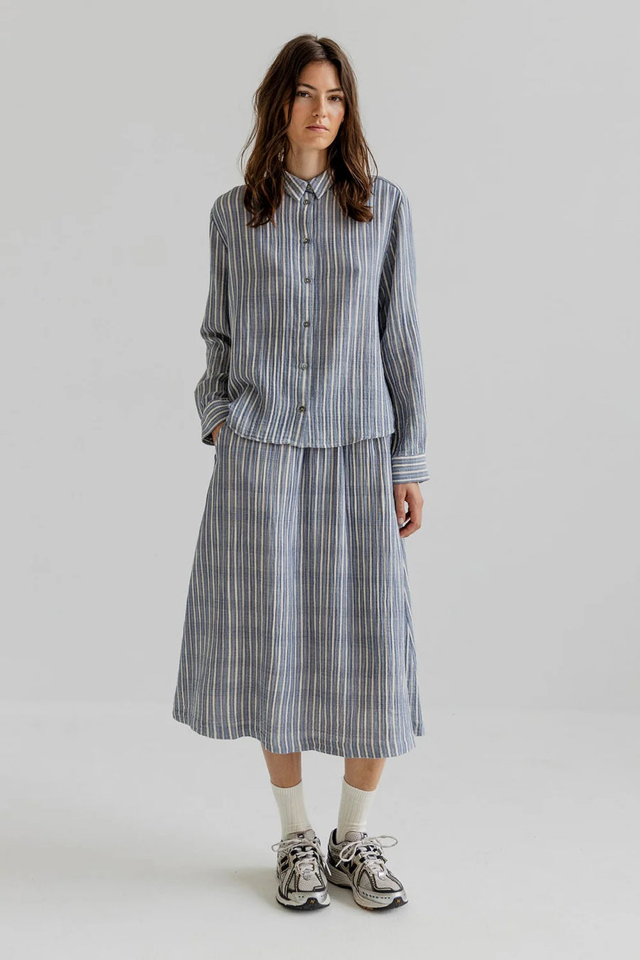 Project AJ117 Maggie striped skirt - indigo stripe