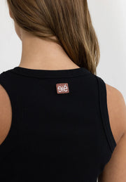 Esme Studios Blossom racer back rib tank - black