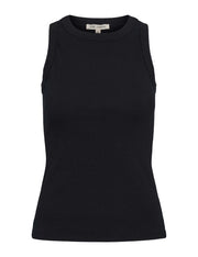 Esme Studios Blossom racer back rib tank - black