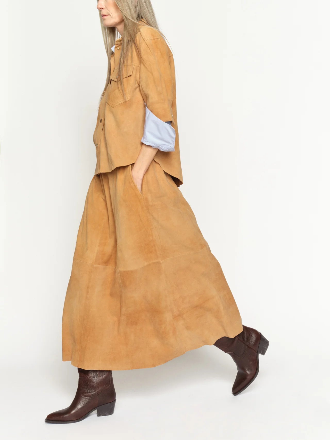 Mos Mosh Deena suede skirt - tan