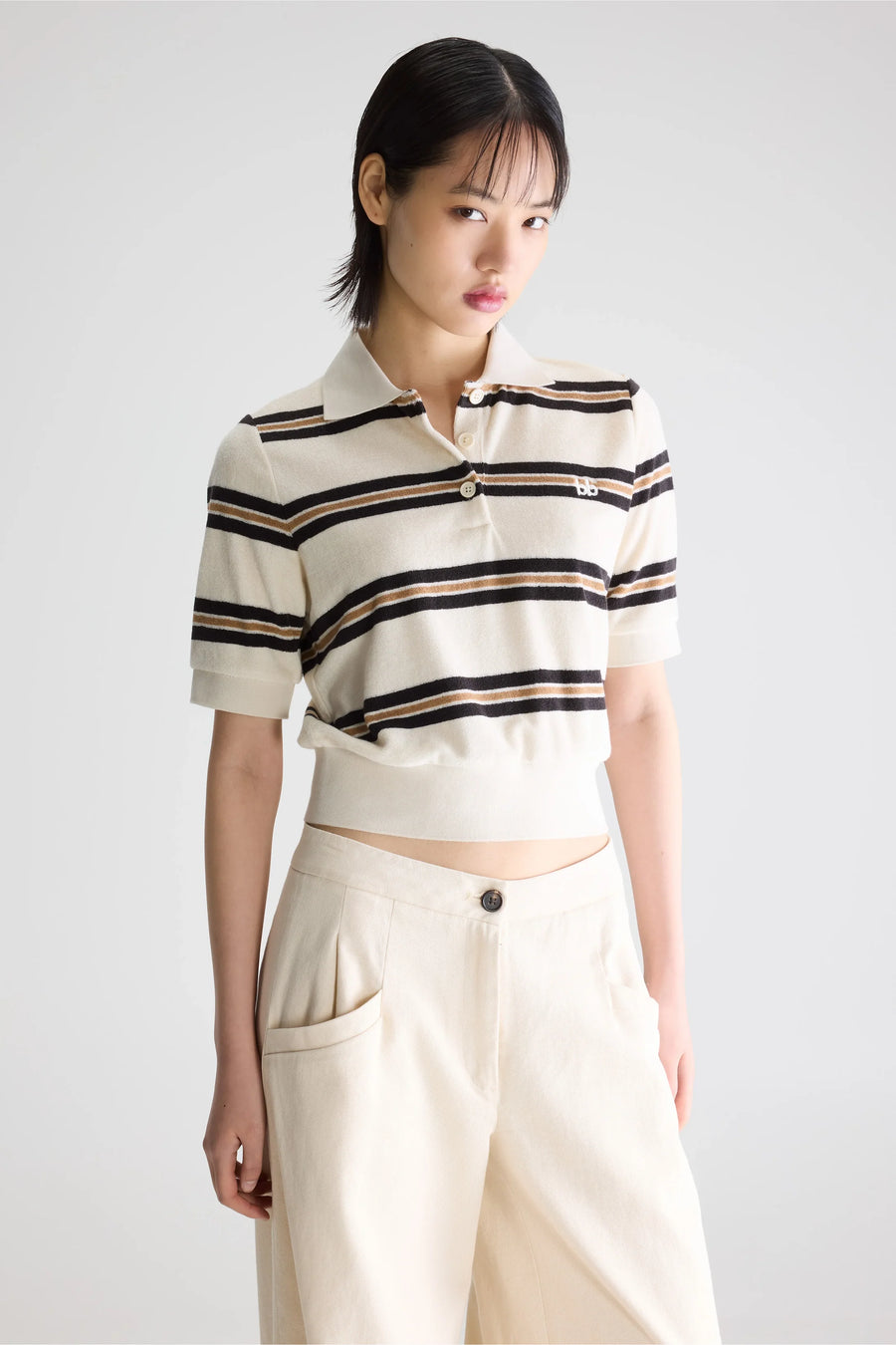 Bellerose Crixus towelling striped polo