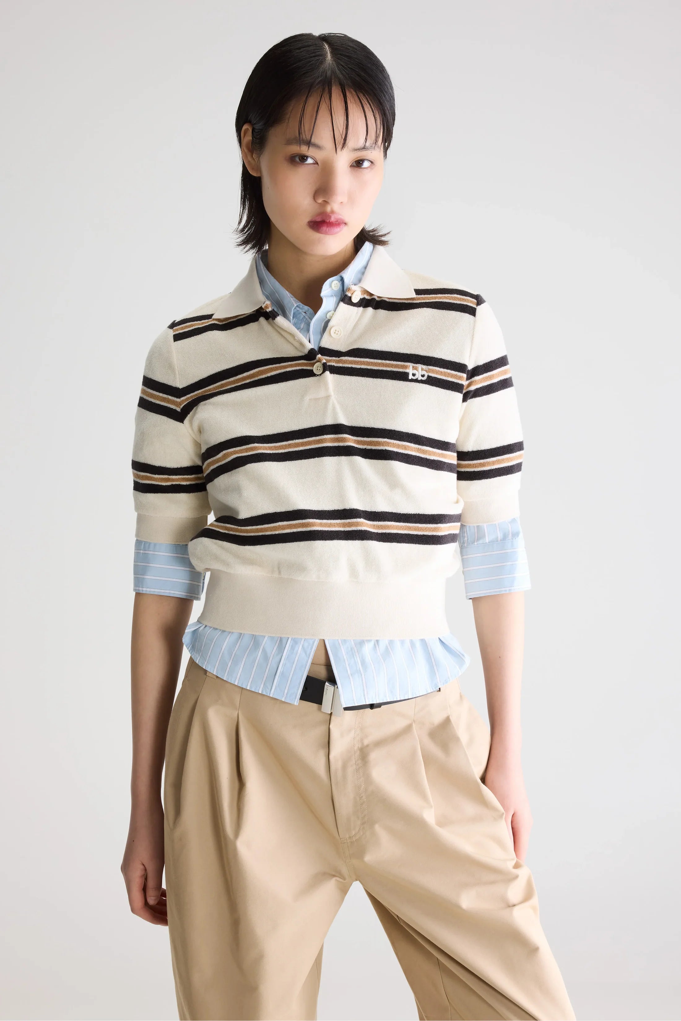 Bellerose Crixus towelling striped polo