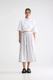 Bellerose Cinley skirt - white / khaki stripe